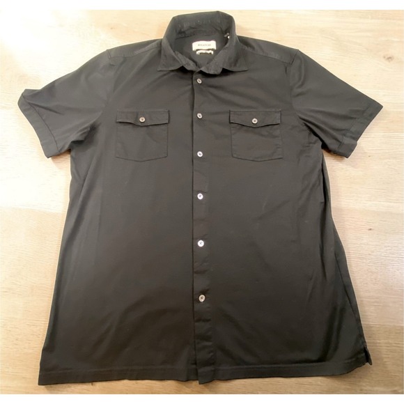 Bugatchi Other - Bugatchi 8-Way Stretch Black Short Sleeve Button Down Shirt Large NWOT